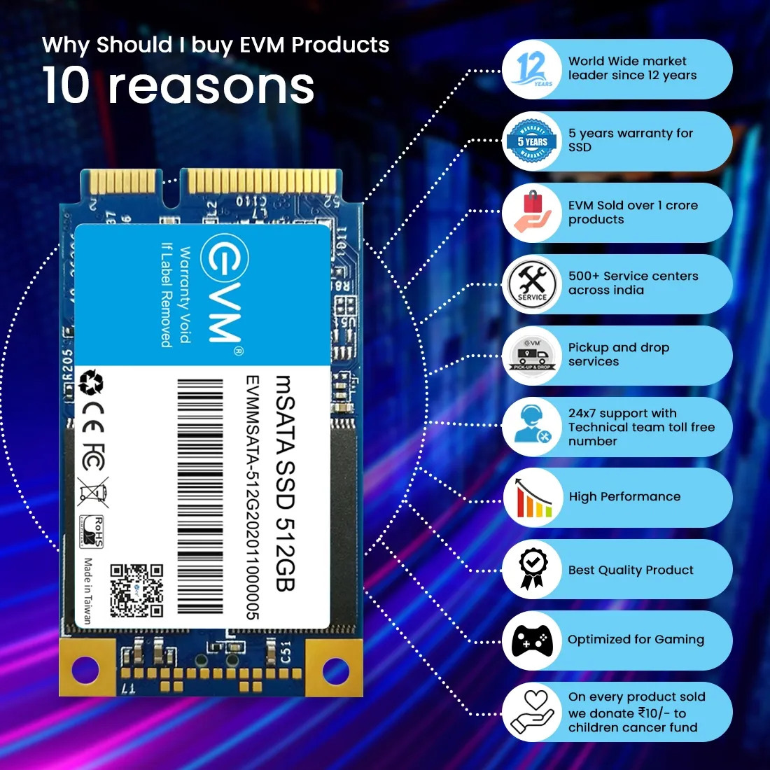 EVM Internal SSD 512GB mSata view 6